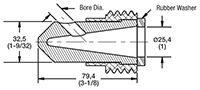 T045 50mm Contractor Series - Single Outlet 45deg Technical Drawing