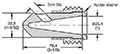 T045 50mm Contractor Series - Single Outlet 45deg Technical Drawing